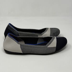 Rothy’s The Flat Captor Flats Womens 9.5 Black Buffalo Plaid Knit Slip On Shoes